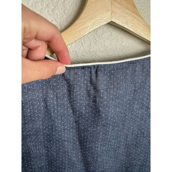 ModCloth Women's Sleeveless Top Blue White Polka Dot Flowy Size 1X Cotton - Picture 8 of 11